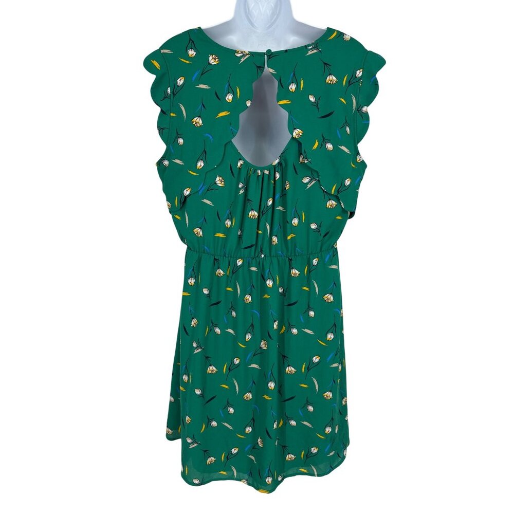 41 Hawthorn Green Floral V-Neck Sleeveless Scalloped Back Dress XL Petite - Picture 4 of 9